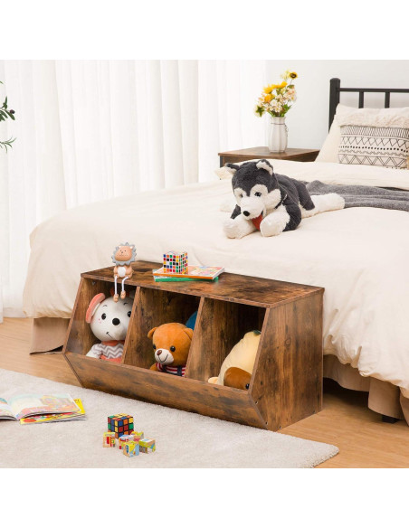 Cubículo de Almacenamiento de Juguetes HOOBRO 3 Estantes 80x30 cm