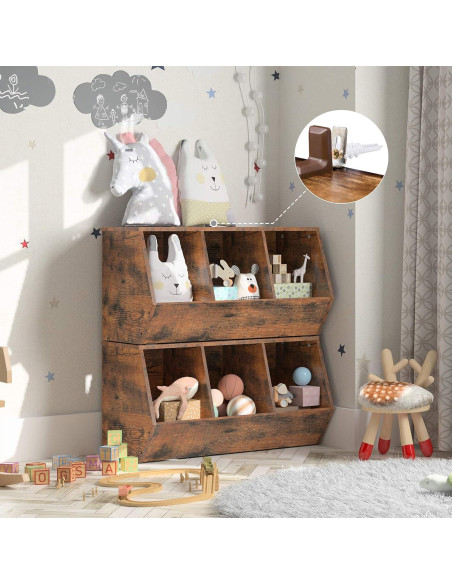 Cubículo de Almacenamiento de Juguetes HOOBRO 3 Estantes 80x30 cm