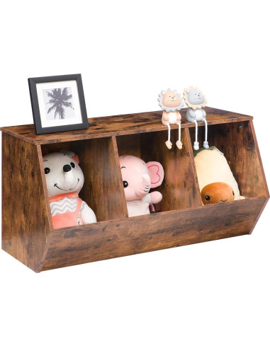 Cubículo de Almacenamiento de Juguetes HOOBRO 3 Estantes 80x30 cm