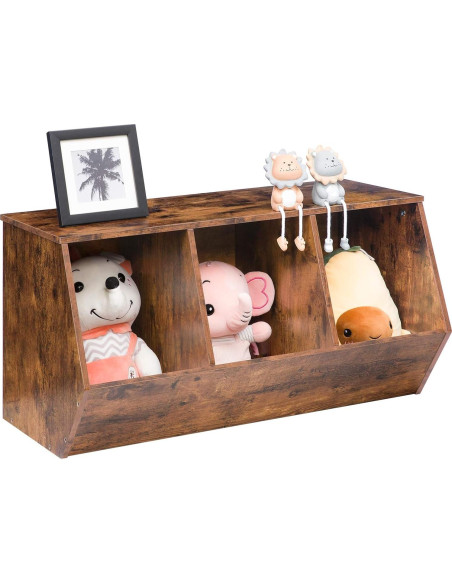 Cubículo de Almacenamiento de Juguetes HOOBRO 3 Estantes 80x30 cm