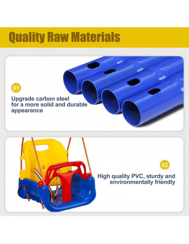 Columpio 3 en 1 FCOUMY para Niños Pequeños - Jardín e Interior