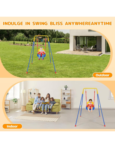 Columpio 3 en 1 FCOUMY para Niños Pequeños - Jardín e Interior