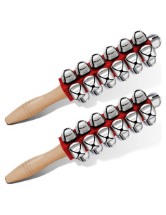 Campanas de Jingle de Navidad Yeshone - 2 Piezas con Mango de Madera