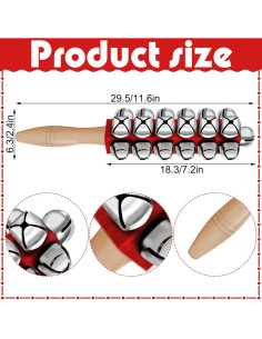 Campanas de Jingle de Navidad Yeshone - 2 Piezas con Mango de Madera 2