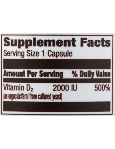 Vitamina D2 2000 UI Vegana Amazon Elements 65 Cápsulas