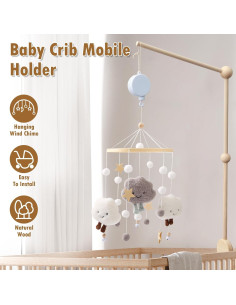 Brazo de Móvil para Cuna ZHENGFUO, Madera Ajustable 68x31.6cm 2