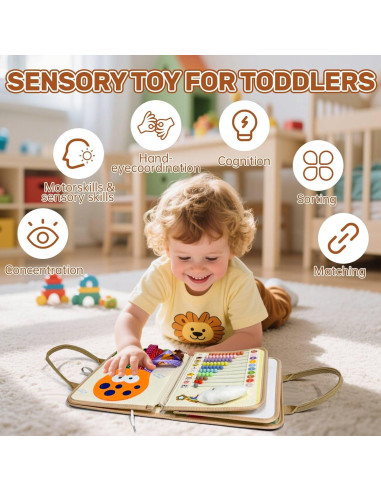 Juguete Busy Board Montessori Aurasys 9 en 1 para Niños