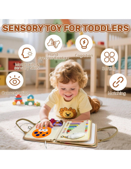 Juguete Busy Board Montessori Aurasys 9 en 1 para Niños