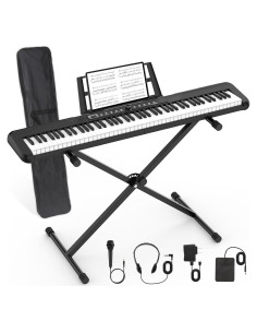 Piano Digital Eléctrico 88 Teclas Afgjybvd con Pedal y Accesorios
