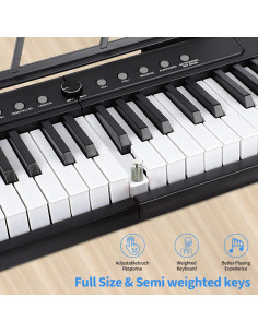 Piano Digital Eléctrico 88 Teclas Afgjybvd con Pedal y Accesorios 2