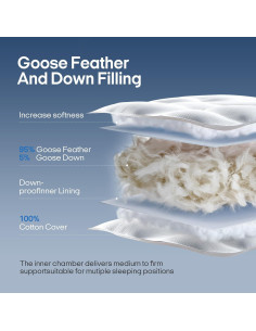 Almohadas de Plumas de Ganso puredown Estándar 50.8x66 cm 2