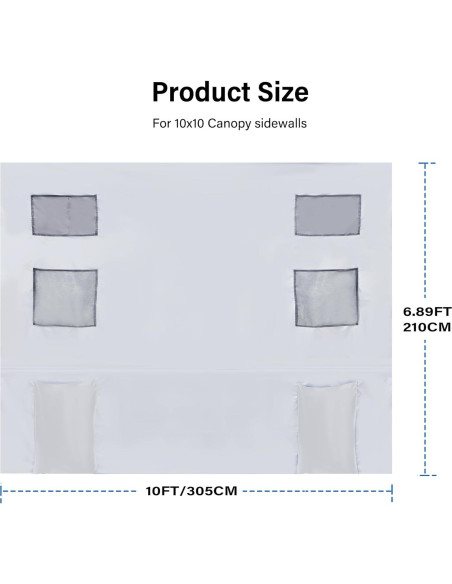 Paredes Laterales para Canopy MALOROY 3 Paneles 304.8x193 cm