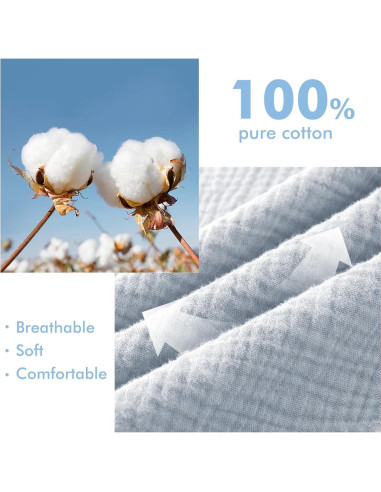 Cubierta de Lactancia Gris Algodón Muselina Ajustable