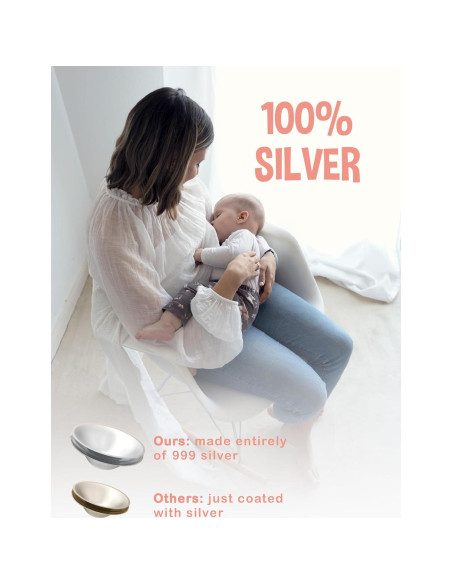 Copas de Lactancia de Plata Pura 999 - Escudos de Pezón Reutilizables