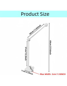 Brazo Móvil Ajustable de Madera Accfore para Cuna 69cm Blanco 2
