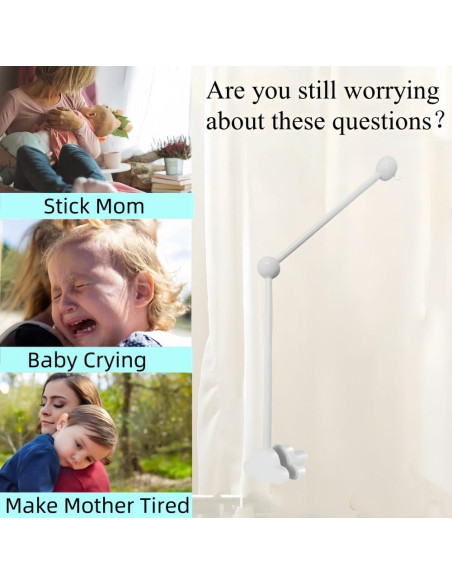 Brazo Móvil Ajustable de Madera Accfore para Cuna 69cm Blanco