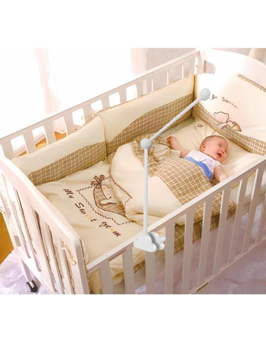 Brazo Móvil Ajustable de Madera Accfore para Cuna 69cm Blanco