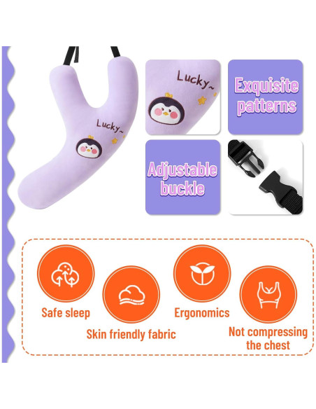 Almohada de Viaje para Niños Auvstar Forma de Y Púrpura