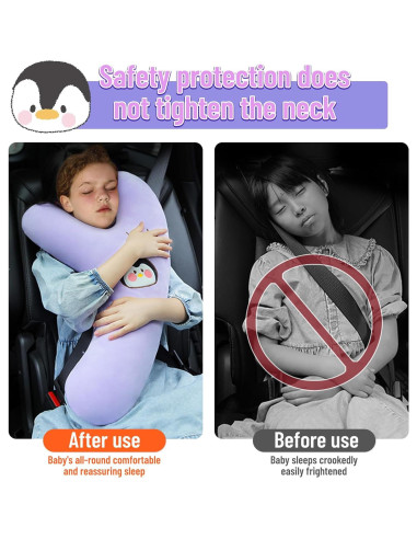 Almohada de Viaje para Niños Auvstar Forma de Y Púrpura