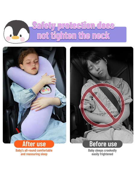 Almohada de Viaje para Niños Auvstar Forma de Y Púrpura