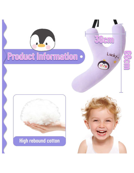 Almohada de Viaje para Niños Auvstar Forma de Y Púrpura