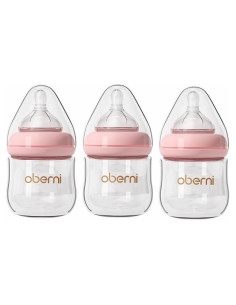 Botellas de vidrio anti cólico para bebés 4 oz, libre de BPA