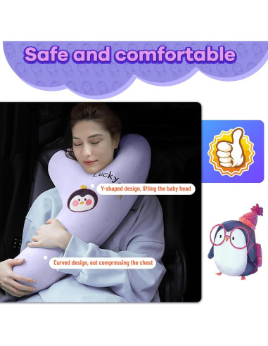 Almohada de Viaje para Niños Auvstar Forma de Y Púrpura