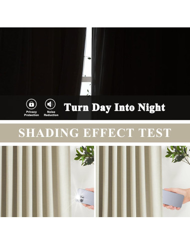 Cortinas de Oscurecimiento Completo Vision Home 2 Paneles 102x274 cm Arena