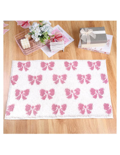 Alfombra de Baño Rectangular FYSUIMU 68x43 cm Lazo Rosa