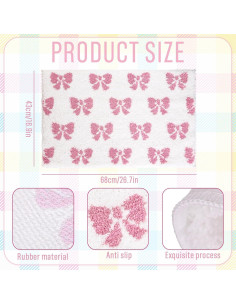 Alfombra de Baño Rectangular FYSUIMU 68x43 cm Lazo Rosa 2