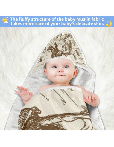 Toalla con Capucha para Bebé WELLDAY Algodón 76x76 cm