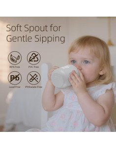 Taza Antivuelco de Silicona Little Rawr 180ml Gris-Rabbit 2