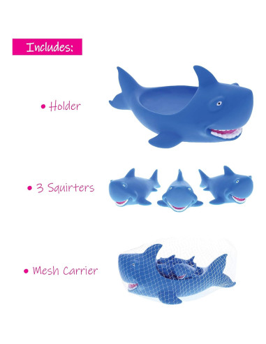 Juego de Juguetes de Baño Dollibu - Tiburón Azul y Tortugas