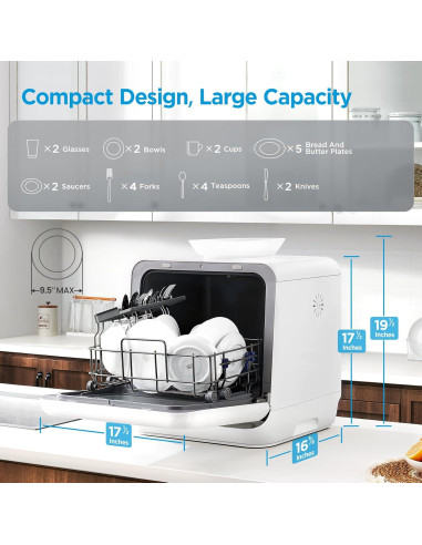 Lavavajillas Portátil Midea MDC17P4CWW 5L Cuidado Bebé