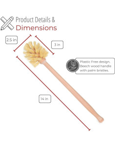 Cepillo para Botellas HusMait con Mango Largo y Cerdas Fuertes 2