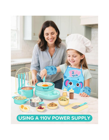 Juego de Cocina Real para Niños Gotoofun - 14 Piezas Verde