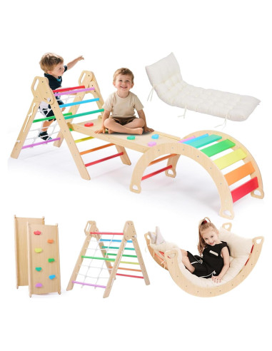 Conjunto de Escalada Pikler ZippyZebra 7 en 1 para Niños