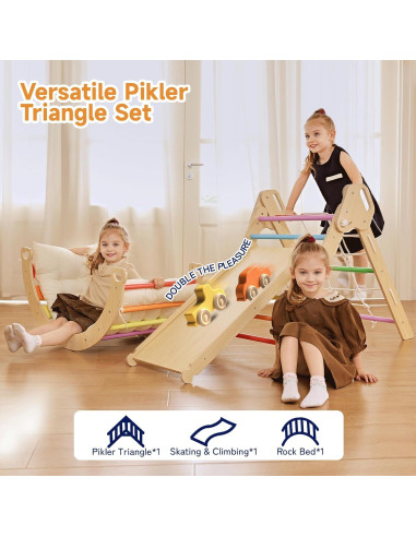 Conjunto de Escalada Pikler ZippyZebra 7 en 1 para Niños