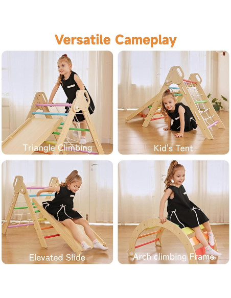 Conjunto de Escalada Pikler ZippyZebra 7 en 1 para Niños