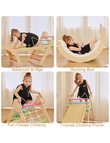 Conjunto de Escalada Pikler ZippyZebra 7 en 1 para Niños