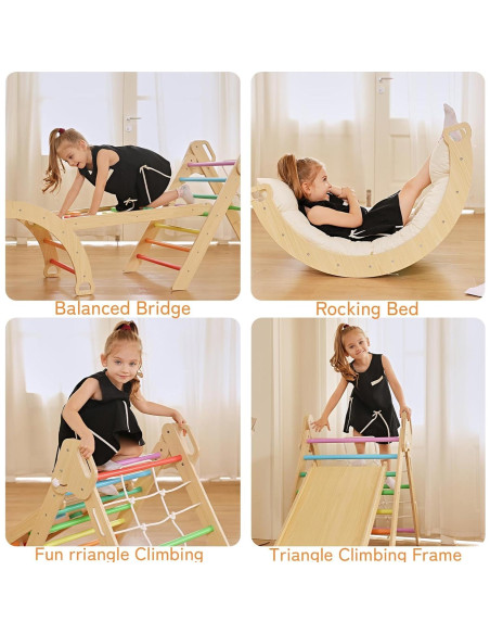 Conjunto de Escalada Pikler ZippyZebra 7 en 1 para Niños