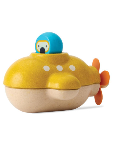 Submarino de Madera PlanToys para Baño - Juguete Educativo 12+ Meses