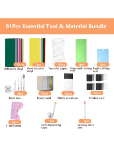 Kit de Accesorios Cricut Joy HAWERSI - Vinilo, Herramientas y Más 2