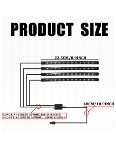 Luces LED para Automóvil Interior SamWinGear 4PCS 12V USB 2