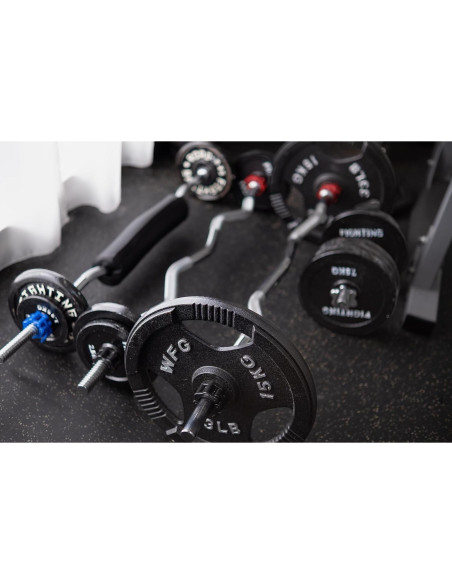 Abrazaderas de Barra Greententljs 1" Amarillo - Par de Clips de Pesas