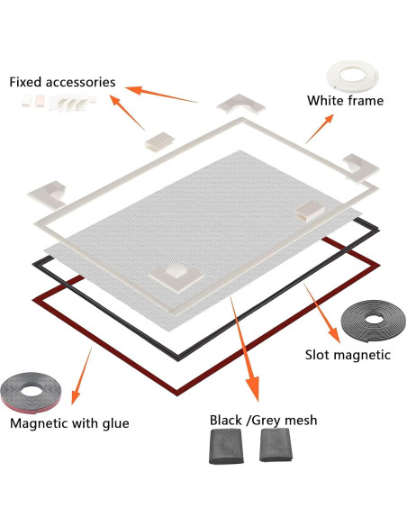 Kit de Malla de Pantalla de Ventana ZemHome 1.5x2.5m Ajustable
