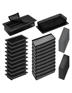 Juego de Rejillas de Piso Zonon 40 Pcs 10 x 25 cm Negro
