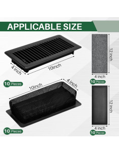 Juego de Rejillas de Piso Zonon 40 Pcs 10 x 25 cm Negro 2