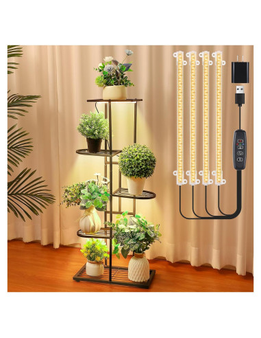 Soporte para Plantas Feekoon 5 Niveles con Luces LED Espectro Completo