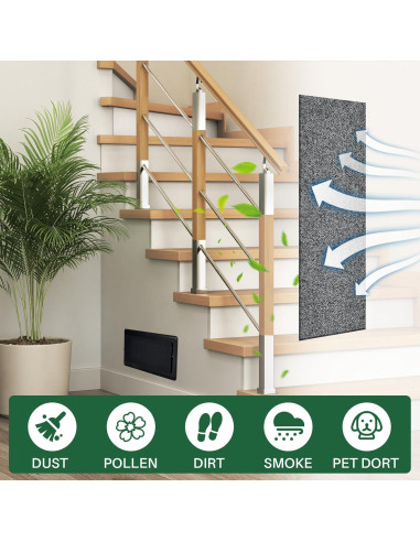 Juego de Rejillas de Piso Zonon 40 Pcs 10 x 25 cm Negro